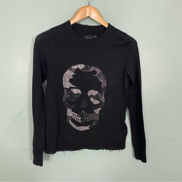 Zadig‎ & Voltaire Miss Camo Skull Sweater Size XS Black - Picture 1 of 7